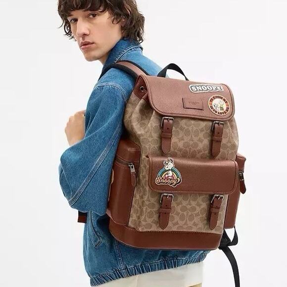 NWT COACH x PEANUTS 2025 Sprint Backpack Signature Canvas Patch CBI44 Snoopy - Picture 8 of 9